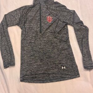 Under Armour Charcoal Heather Indiana Hoosiers 1/4 Zip Pullover